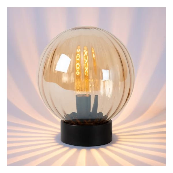 Lucide MONSARAZ - Lámpara de mesa - Ø 25 cm - 1xE27 - Ámbar - detalle 1
